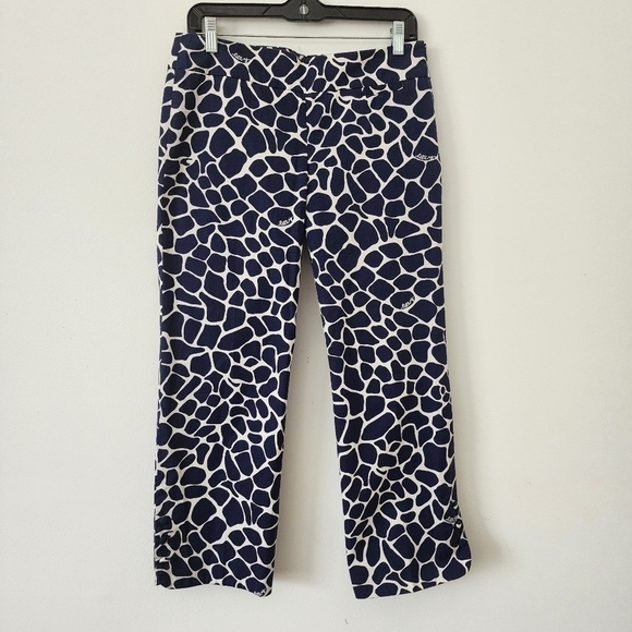 Lilly Pulitzer Palm Beach Cropped Pants Giraffe Print Size 4 - Picture 1 of 14